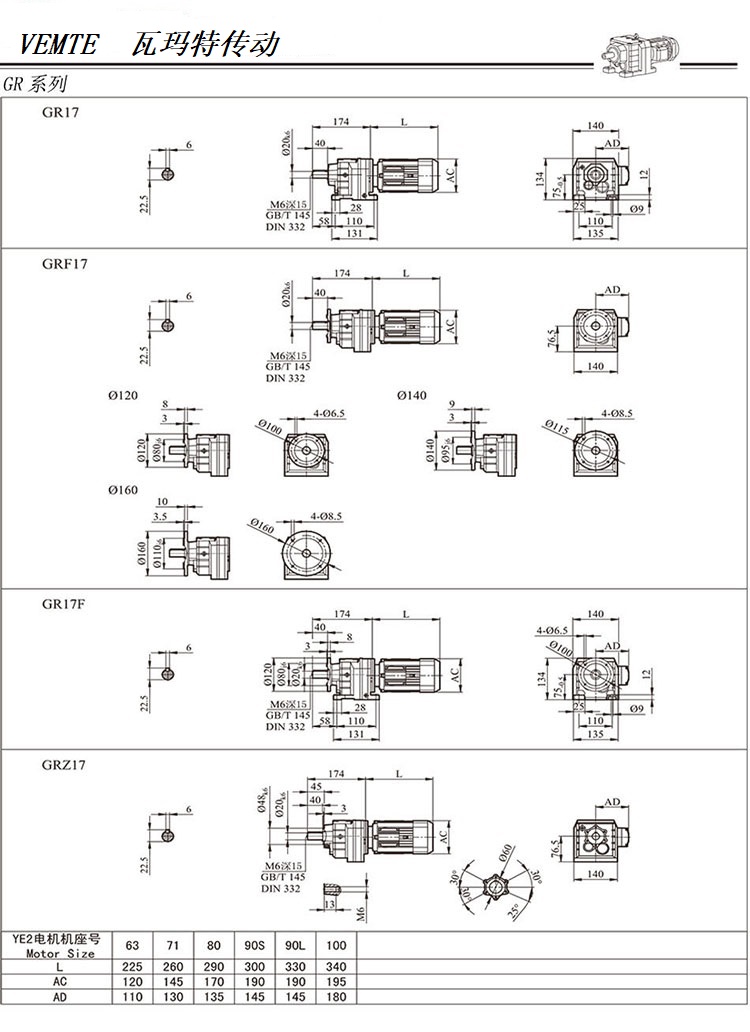 R17減速機(jī)圖紙，R00系列齒輪減速器尺寸圖